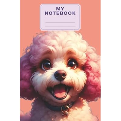Happy Poodle Notebook: Cute Dog Graph Paper Journal for Kids: 6 x 9 Inch Quad Ruled Notebook | 110 Grid Pages | Fun and Colorful Puppy Composition Book for Girls and Boys