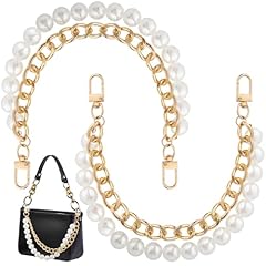 Gold, 2pcs, Big Pearl Chain