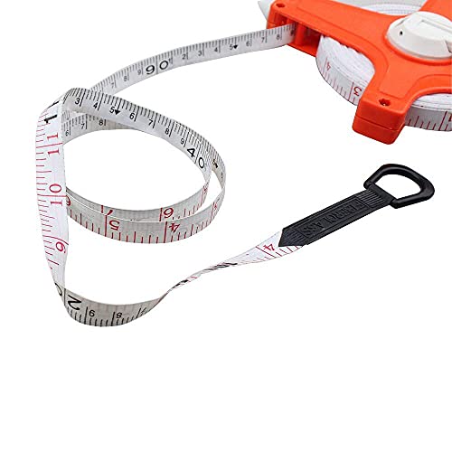 Open Reel Fiberglass Tape Measure 100 Meter 330 FT Measuring Tape (Red)