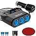 Auto Zigarettenanzünder Verteiler 300W: KFZ Adapter 12V USB C Ladegerät 3 Mehrfach Steckdose 12 Volt DC Stecker Splitter mit Schalter LED Voltmeter Dual 20W USB PD 3.0 für iPhone Handy GPS Kamera Navi