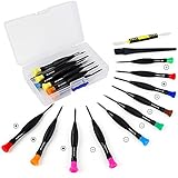 【Magnetische Design】Die Spitze dieser Mini Kreuzschlitzschraubendreher ist magnetisch. Sie können diese winzigen Schrauben (sie sind für Edelstahlschrauben unbrauchbar) während des Reparaturprozesses leicht aufnehmen. Sie ist eine ideale Wahl für die Reparatur von Präzisions-, Mikro- und kleinen Instrumenten