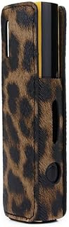 TRIPLE RIVER・For lil HYBRID 3.0 ケース カバー PUレザー ヒョウ柄 収納 電子たばこ 電子タバコ For アイコスカバー 保護ケース For リルハイブリッド3.0 充電対応 持ち運び便利(コーヒー)