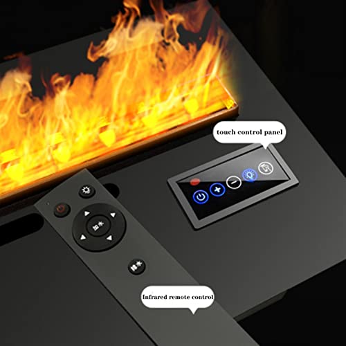 Elektrischer Kamin Elektrischer Kamin, versenkter elektrischer Kamin mit LED-simulierter Flamme, extrem leiser dekorativer Kamin, Touch-Tasten, Fernbedienung, Schwarz Dekorativer Elektrischer Kaminofe – Bild 7