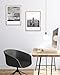 HesenDot New York Framed Wall Art,12x16in Black and White City Skyline Canvas Print,Modern Cityscape Poster Wall Decor,Urban Living Room Bedroom Study Home Office Gallery Decoration,Set of 1