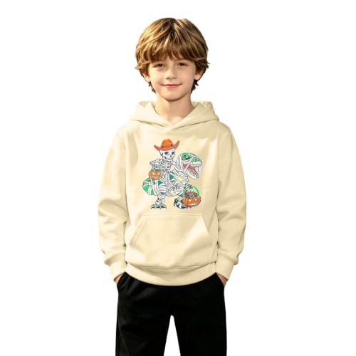 Generisch - Hoodies Sweatshirts Long Sleeve Hoodie with Pocket Patterned Sports Shirt for Winter Leisure Activities, beige, 3-4 Jahre