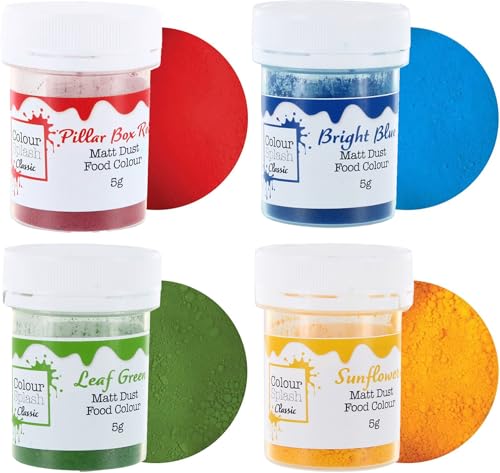 Colour Splash Primary Colours Multipack, Bold Food Colouring Dust, Powder Colour, Add Rich Colour To Cake Decorations, Bakes, Icing, Pastes & Chocolate - 4 Pack