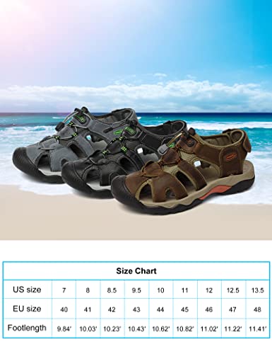 Vandesk Men's Sport Sandals Outdoor Hiking Sandals Fisherman Beach Shoes Closed Waterproof Sandals Lightweight Hiking Casual Sandals Water Shoes Brown 8 Zs 41 #TOP5