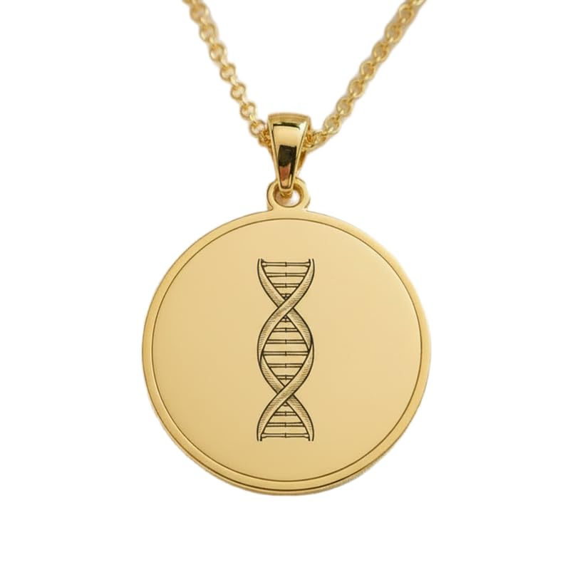 Collier double hélice d'ADN en argent 925 plaqué or avec sa chaîne de 45 cm