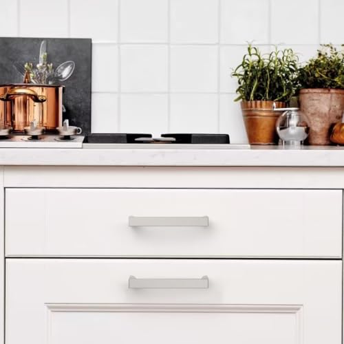 Image of 20 Pack 3.75 Inch Brushed Nickel Cabinet Pulls, Kitchen Hardware | Solid Zinc Alloy, Screws Included, Durability, Modern, Comfortable to Grip, Kitchen Cabinet Pulls for Drawers Dressers