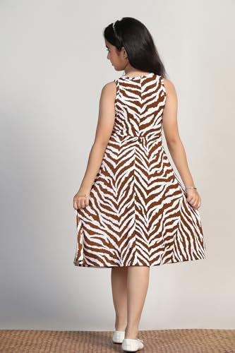 Image of Fashion Dream Girls Fit & Flare Calf-Length Printed Dress|Fancy Western Dresses|Casual Kids Frocks