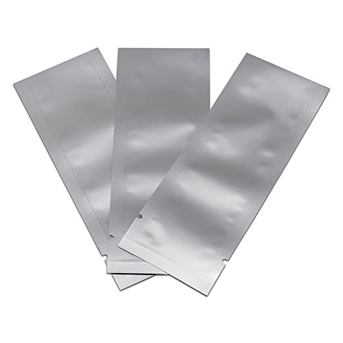 Image of 100 Pcs Coffee Food Storage Heat Sealable 3.34mil Mylar Pure Foil Bag Vacuum Pouch for Sampling Packaging Aluminum Foil Smell Proof Package (2.16x7.08 inches)