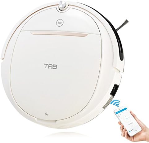 TAB Robotic Vacuum Cleaner with Strong Suction, Wi-Fi Connected, Water Tank&Mop, Self-Charging, for Low-Pile Carpet, Hard Floor