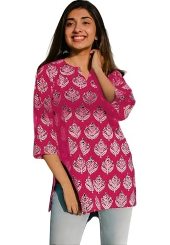 Image of Women's Short Kurti in TopsTunic Rayon Cotton Blend | Ladies Ethnic Tunic