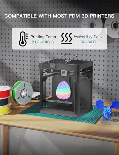 Image of PINBALL Matte Rainbow PLA 3D Printer Filament 1.75mm, Matte Surface Multicolor PLA Filament 1.75mm, 250g Spool, 4 Rolls, Blue-Brown+Blue-White+Red-Purple+Matte Rainbow Color