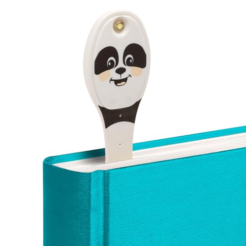 Image of Gifts for Readers & Writers Book Light, Clip On Reading Light for Bed, 2in1 Flexilight & Bookmark, Small & Lightweight with a Soft Glow, 2 Batteries Included, Panda