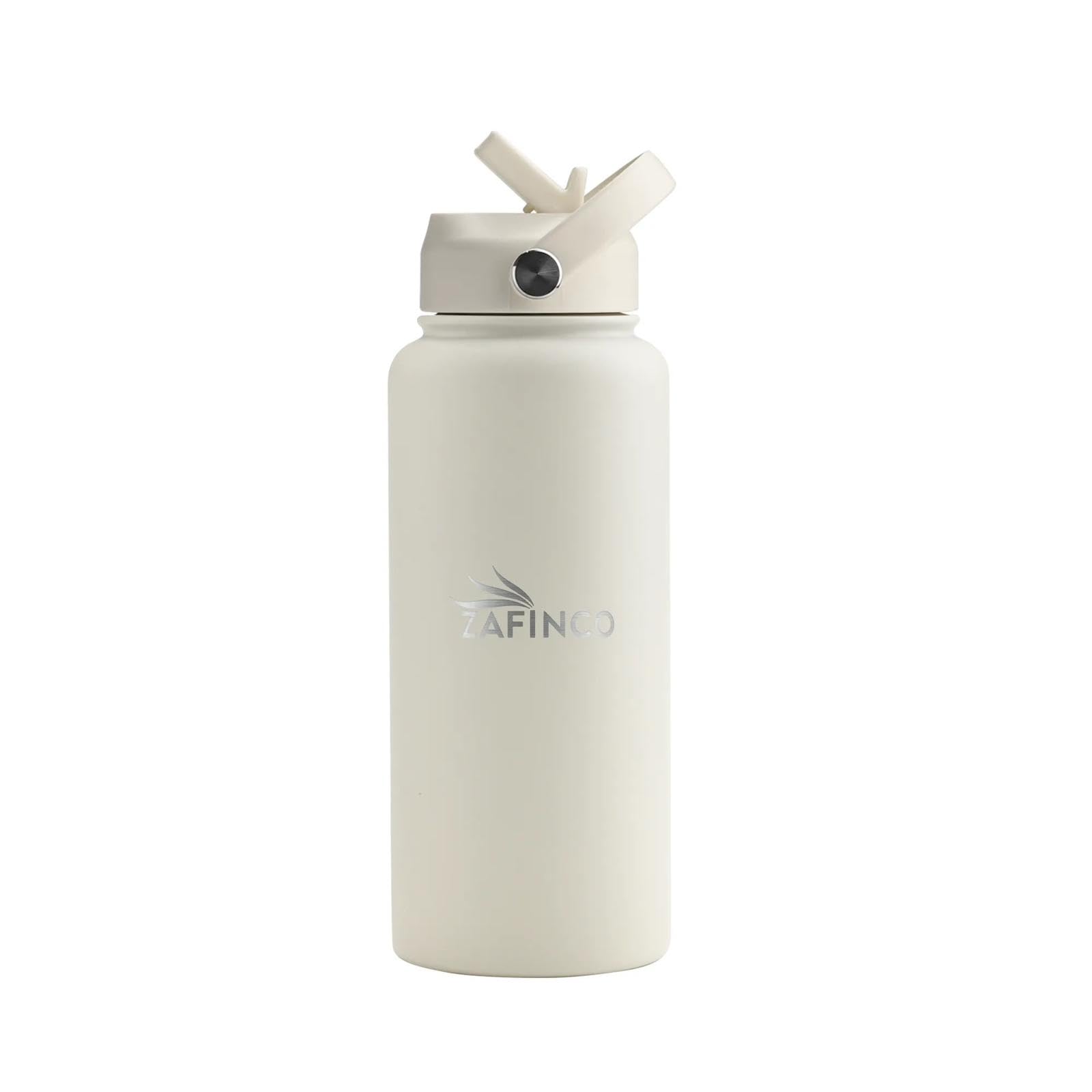 ZAFiNCO HYDRA FLASK Double Walled Insulated Water Bottle with Straw - 32 oz BPA Free Stainless Steel Water Bottle with Leak Proof Lid for Gym, Sports, Travel, & School, Keep Cold for 24H & Hot for 12H