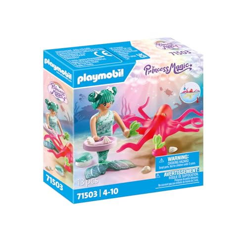 PLAYMOBIL Princess Magic 71503 Meerjungfrau mit Farbwechselkrake, lustiger Wechsel der Farbe im warmen Wasser, inklusive umfangreichem Zubehör, detailreiches Spielzeug für Kinder ab 4 Jahren