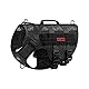 OneTigris Hundegeschirr Mittelgroße Hunde, AIRE MESH Taktisches Anti Zug Geschirr mit 2 Griff Verstellbar Brustgeschirr No Pull Dog Harness Atmungsaktiv Schwarz S