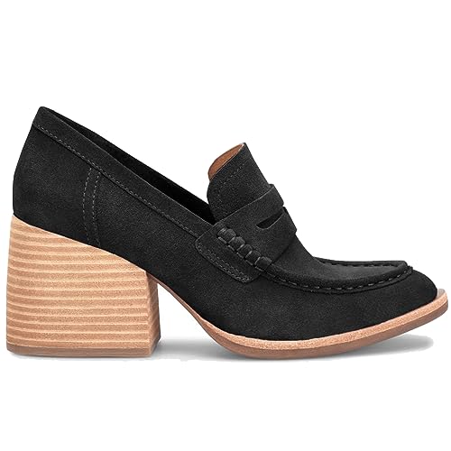 Image of MOOMMO Women Chunky Platform Loafers Pumps Round Closed Toe Slip On Penny Loafers Suede Block High Heels Oxford Shoes Formal Classic Thick Heel Dress Loafer Office Ladies Vintage Comfort 4-11 M US