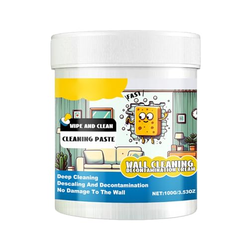 Mnozreo Limpiador De Paredes,Pasta Quitamanchas Para Paredes,Limpiador Doméstico Multiuso,Pasta Limpieza Para Paredes Pintadas Para Marcas Sucias,100G,1PC