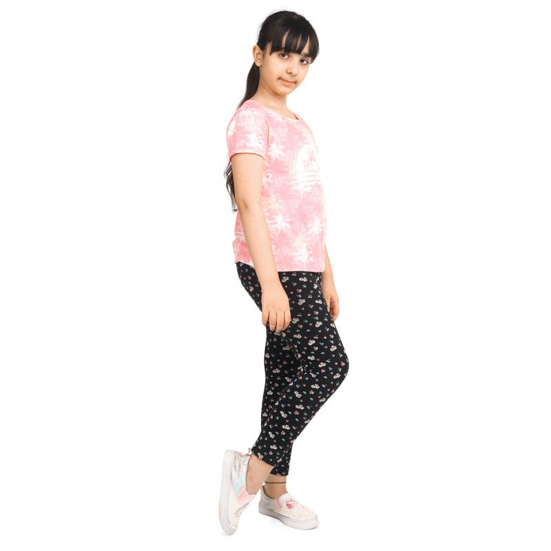 Image of ARIEL Girls Cotton Printed Regular Fit Non-Transparent Ankle Length Leggings