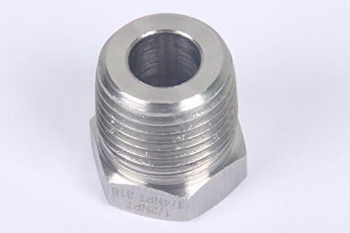 LTWFITTING Class 3000 Stainless Steel 316 Pipe Hex Bushing Reducer Fittings 1/2" Male x 1/4" Female NPT (Pack of 5)
