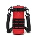 Porte-Bidon Tactique Militaire, MoreChioce Porte-Bouteille Étanche avec Réglable Bandoulière Porte-Bouilloire en Nylon Sac de Bouteille Polyvalent pour Camping Randonnée Escalade Cyclisme,Rouge
