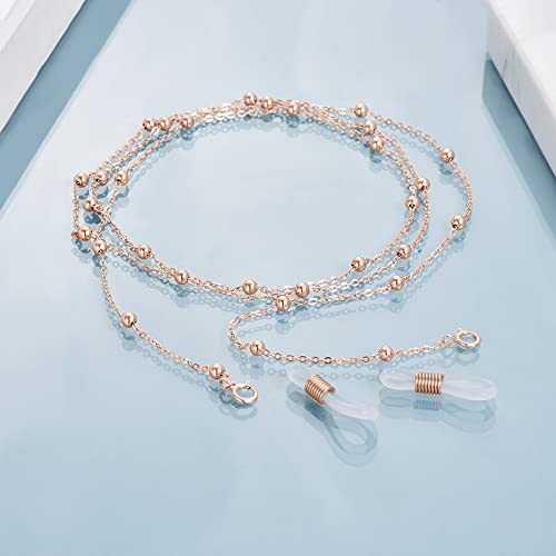 Aoboco Rose Gold Glasses Chain For Women Sterling Silver, Sunglass Holder Eye-Glasses Accessory Chains #TOP4