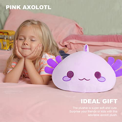 Onsoyours Cute Axolotl Plush, Soft Stuffed Animal Salamander Plush Pillow, Kawaii Plush Toy For Kids (Pruple Axolotl, 13") #TOP4