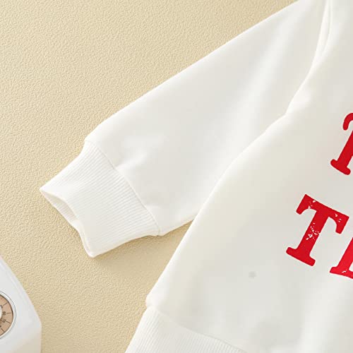 Unisex Toddler Kid Sweatshirt Long Sleeve Letters Print Crewneck Pullover Tops Fall Winter Causal (White, 0-6 Months)4