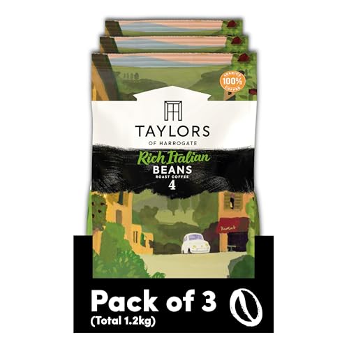 Taylors of Harrogate Rich Italian Coffee Beans, 400 g (Pack of 3 - Total 1.2 kg)