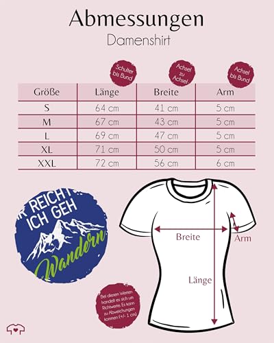 Foto von Shirt Damen - Hobby Outfit - Mir reicht's ich GEH wandern - L - Royalblau - wandergeschenk Tshirt Laufen Laufsport Berg Funshirts für Frauen Wanderfreunde Geschenk joggen Berge t-Shirt