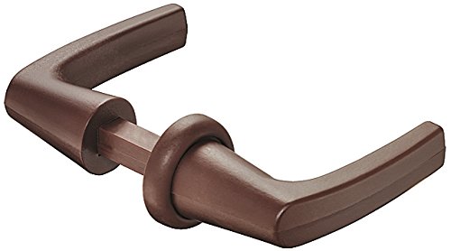 Gedotec Türdrücker-Garnitur Rosette-Griffpaar für Push-Lock Aufschraub-Fallenschloss | Kunststoff braun | Drückerstift-Profil 7 mm | 1 Stück - Drückerpaar für Boot - Caravan & Wohnmobil-Türen