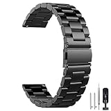 HEYOZURY Correas de Reloj Meta de Acero Inoxidable 16mm 18mm 20mm 22mm 24mm Correa de Repuesto Macizo Cepillado para Relojes y Smartwatches de Mujer Brazalete de Metal Hombres Mujeres