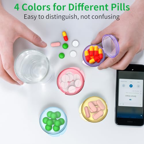 Image of Small Pill Box, (4 Pack) Travel Pill Case Portable Daily Pill Organizer Mini Medicine Storage Container for Pocket Purse Cod Liver Oil Storage Box Earplug Case