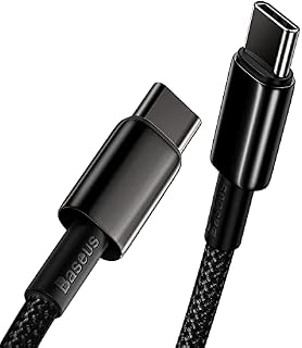 Baseus Kabel USB C, 100 W PD 5A QC 4.0 szybkie ładowanie USB C na USB C, stop cynku, nylonowy pleciony kabel do transmisji danych typu C do MacBooka Air iPad Pro 2020, Samsung Galaxy S21 S20+ S10,