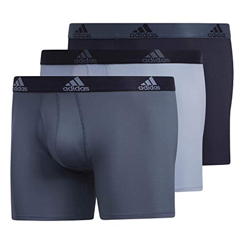 adidas Men's Performance Boxer Brief Underwear (3-Pack) -2020, Legacy Blue/Tactile Blue/Legend Ink Tactile Blue/Legend Ink/Legacy Blu, Medium