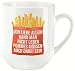 Produktbild vanVerden Curved Tasse - Von Liebe allein kann man nicht leben Pommes müssen auch dabei sein - beidseitig Bedruckt - Geschenk Idee Kaffeetasse, Tassenfarbe:Weiß