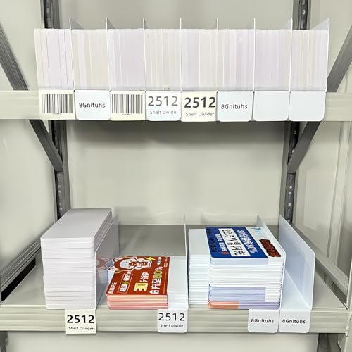 8Gnituhs 50 Stück verstellbare Regalteiler für den Schrank, weiße Handtaschen-Organizer, PVC-Handtaschen-Trenner, Aufbewahrungsorganisator, Bücherregal-Trennwand für Schlafzimmer, Büro