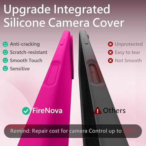 Image of FireNova Magnetic for iPhone Air Case, Compatible with MagSafe, [Integrated Silicone Camera Control Button] [Camera Protection] Microfiber Lining Phone Case for iPhone 17 Air, 6.5 inch, Hot Pink