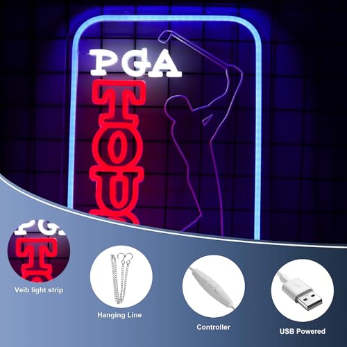 Image of Golf Neon Signs for Wall Decor, Dimmable Led Signs for Bedroom, Powered by USB11.4 * 15.7inch,Light Up Signs for Golf Club Sports Bar Man Cave Party Decor