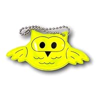 Minder Hi-Visibility Road Safety Coat Kid School Bag Backpack Chain Keyring Tags - 10 Designs Available (Owl)
