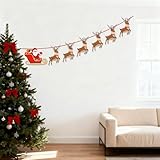 Fanions de Rennes de Noël, Bannières de Traîneau de Père Noël, Décorations Murales pour Vitre et Maison, Party