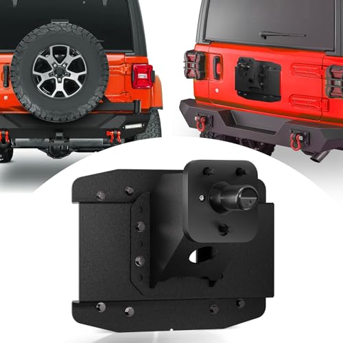 YZONA for Wrangler JL Adjustable Spare Tire Carrier Compatible with 2018-2026 Jeep Wrangler JL JLU Unlimited Heavy Duty Spare Tire Lift up to 40 inches with Rear-view Camera Slot (Camera not Included)