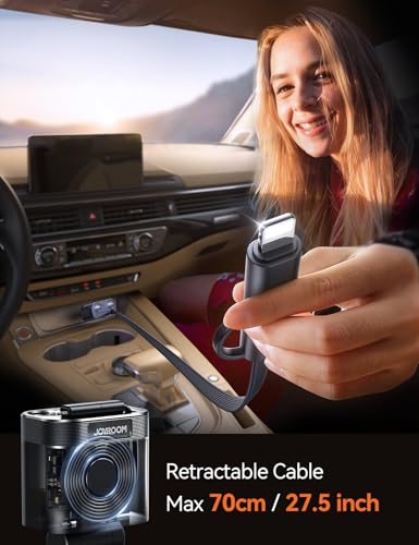 Image of Cigarette Lighter Splitter, Dual Socket Cigarette Lighter Adapter with Retractable Cable, Double 30W PD & QC 3.0, 12V /24V Car Charger Splitter for iPhone 17 Pro Max /16 /15 /14 /Samsung /Dash Cam /GPS