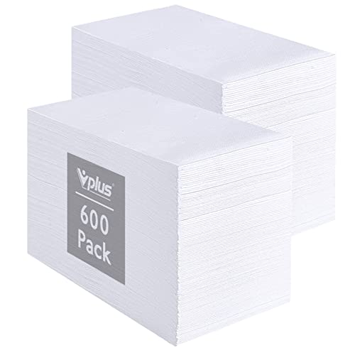[600 Pack]Vplus Paper Napkins Guest Towels Disposable Premium Quality 3-Ply Dinner Napkins Disposable Soft, Absorbent, Party Napkins Wedding Napkins For Kitchen, Parties, Dinners Or Events(White) #TOP11