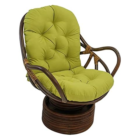 Solid Swivel Rocker Chair Cushion 120X60cm, Soft Thicken Washable Solid Twill Rocker Garden Rattan Chair Seat Cushion Pads for Outdoor/Indoor Patio Recliner Rocker (Color:Green) Cover
