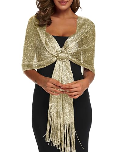 Rheane Chales y chaquetas para vestidos de noche, chales para mujer con hebilla para vestidos de fiesta, de noche, bodas y fiestas, Large