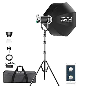 GVM 300W LED Videoleuchte mit Softbox, CRI97 dimmbare 3200K-5600K LED Videolicht, LED Fotografie Dauerlicht mit Bowens, Studio LED Videobeleuchtung für Studio Fotografie Video YouTube Videoaufnahmen