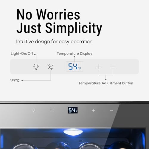 Image of Yeego Wine Fridge, 12 Bottles Wine Cooler Refrigerator, 38-65℉ Freestanding Mini Fridge with Glass Door, Freestanding /Under Counter Wine Cooler for Home, Kitchen, Office, Dorm